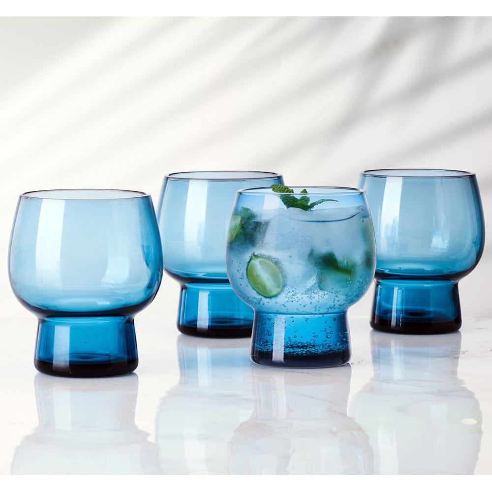 Phoebe Blue Set of 4 Double Old Fashioned Glasses - Image 2