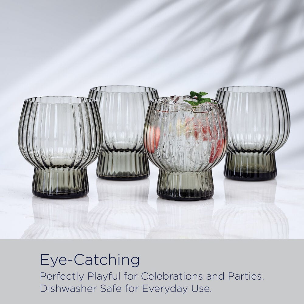 Phoebe Optic Smoke Set of 4 Double Old Fashioned Glasses - Image 6