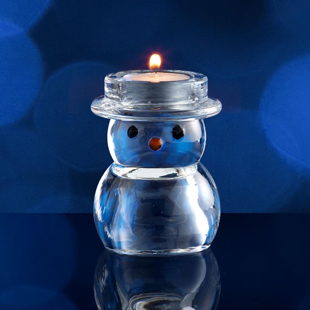 Rejoice Glass Snowman Tealight Holder - Image 2