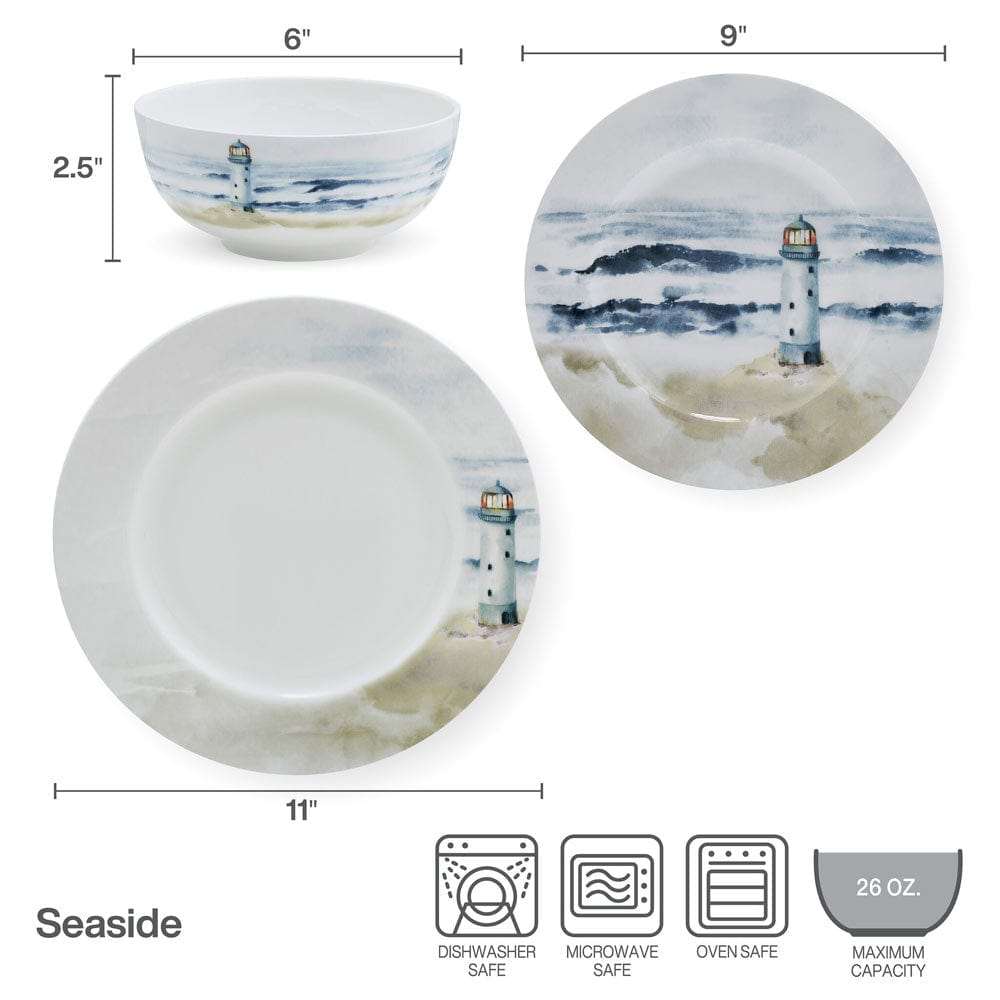 Seaside 12 Piece Dinnerware Set. Service for 4 - Image 5