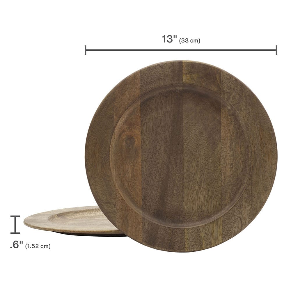Mango Wood Set of 4 Charger Plates - Image 4