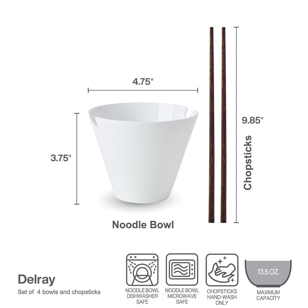 Delray Set of 4 Small Noodle Bowl With Chopsticks - Image 3