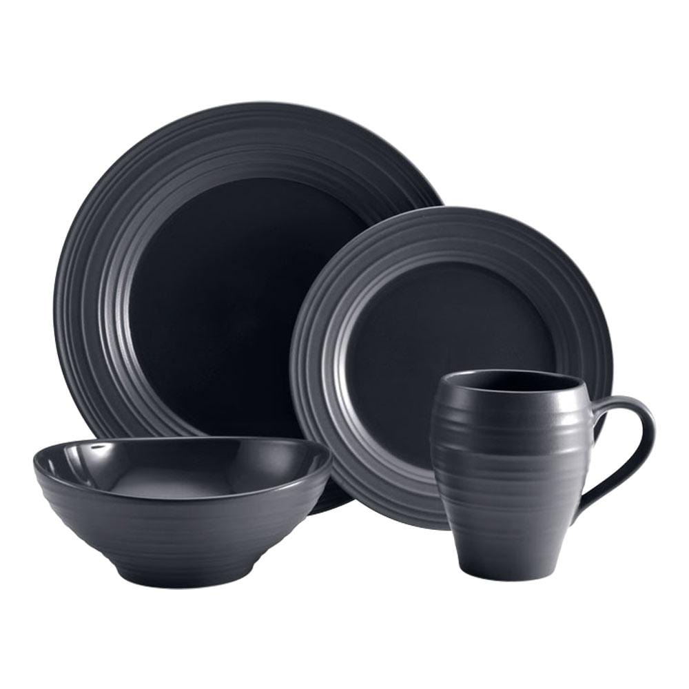 Swirl Graphite 4 Piece Place Setting