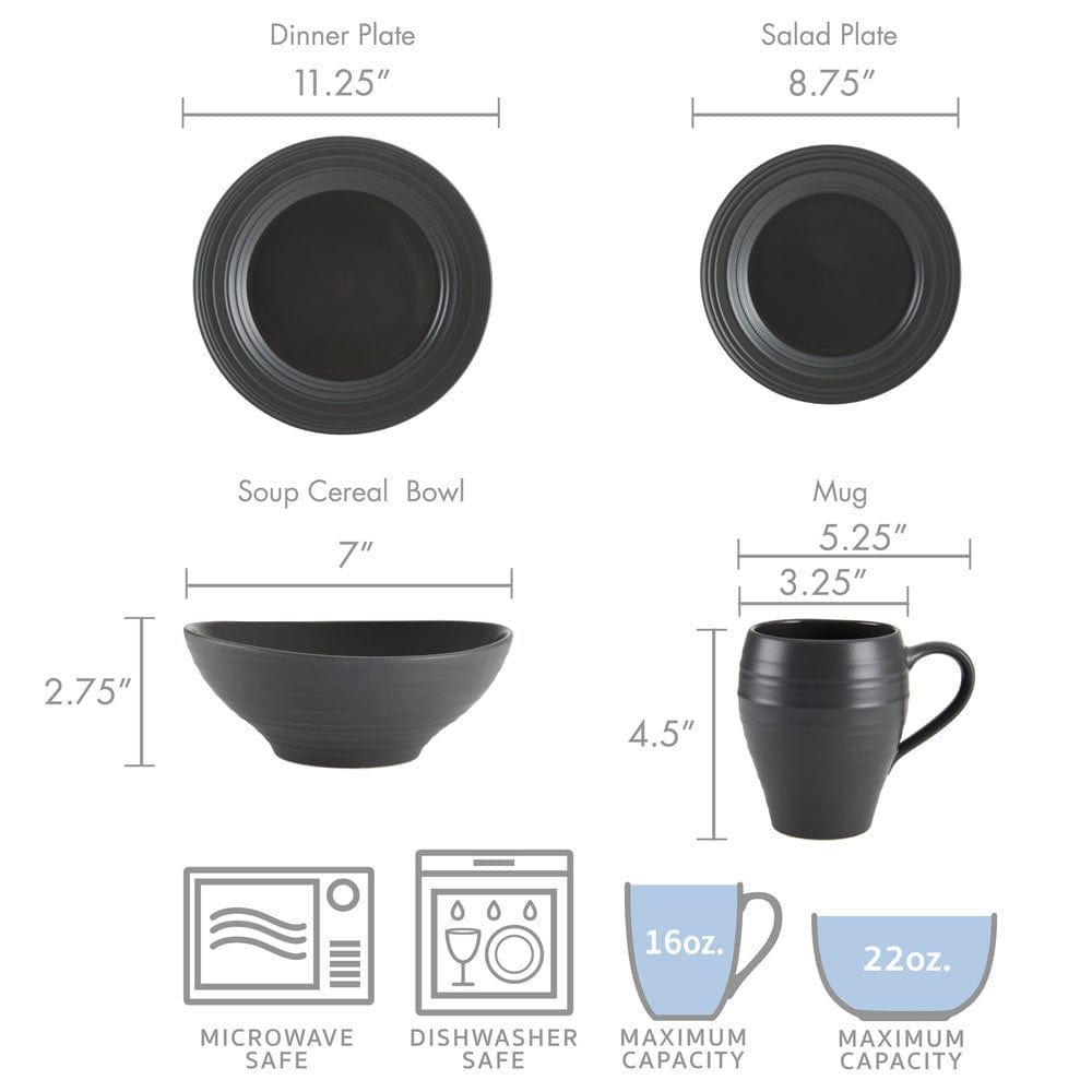 Swirl Graphite 4 Piece Place Setting - Image 4