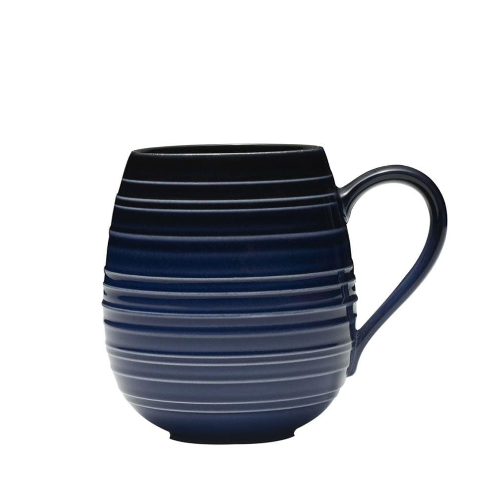Swirl Black Coupe with Cobalt Ombre Accent 16 Piece Dinnerware Set. Service for 4 - Image 6