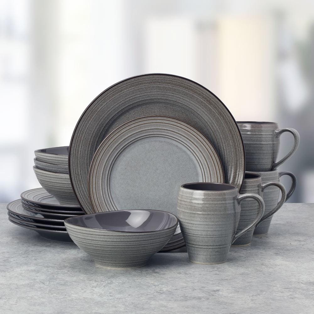 Swirl Speckle Graphite 16 Piece Dinnerware Set. Service for 4 - Image 3