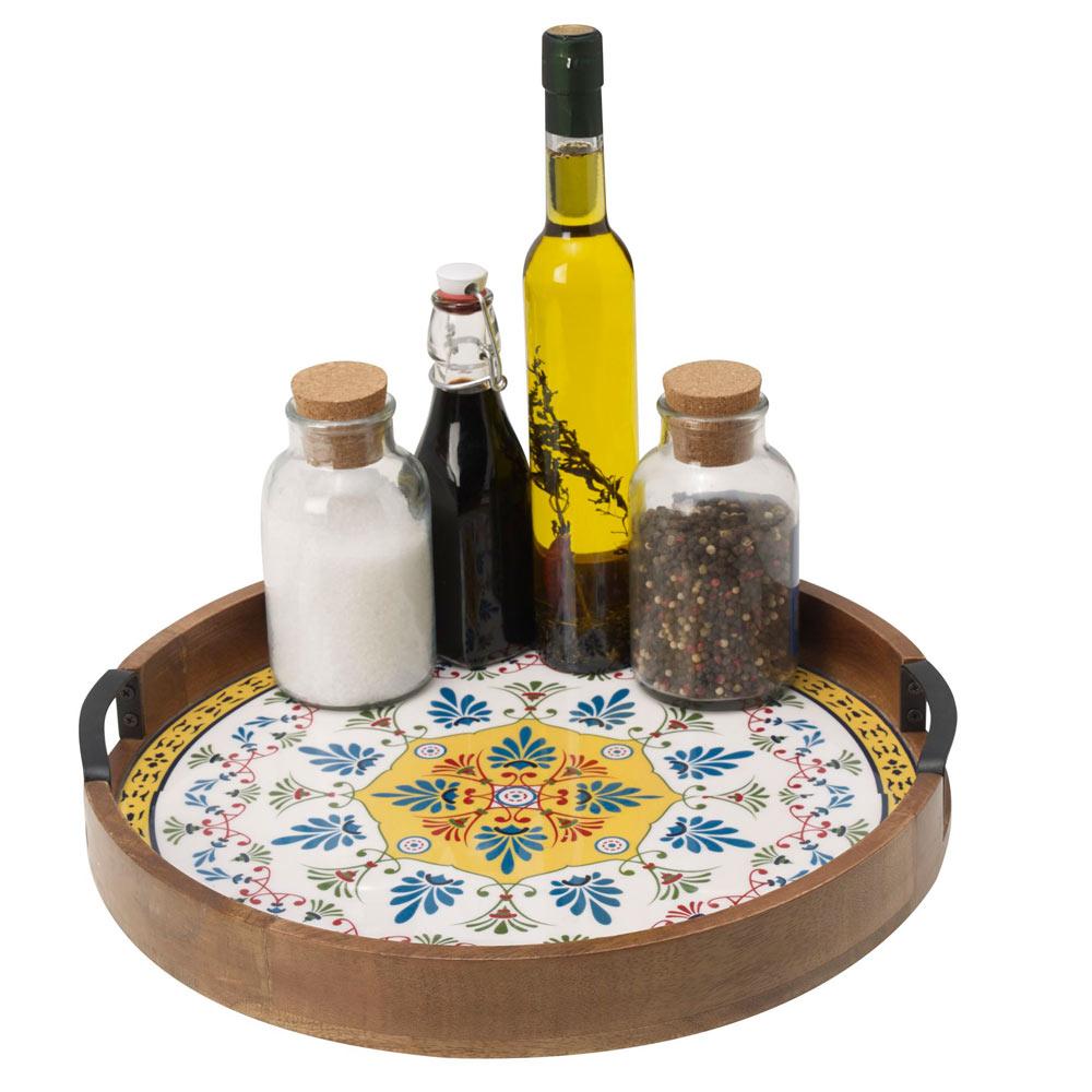 Tile Design Lazy Susan Serve Tray - Image 2