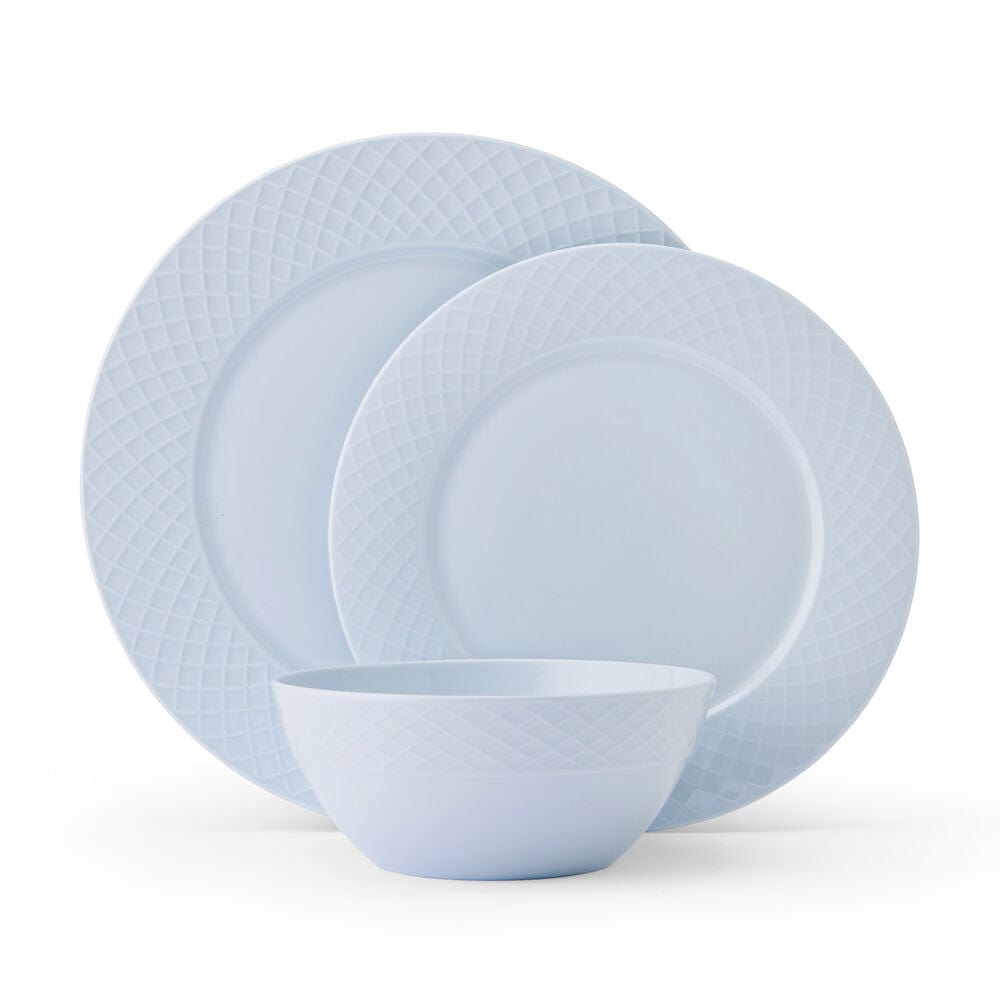 Trellis Misty Blue 12 Piece Dinnerware Set. Service for 4 - Image 7