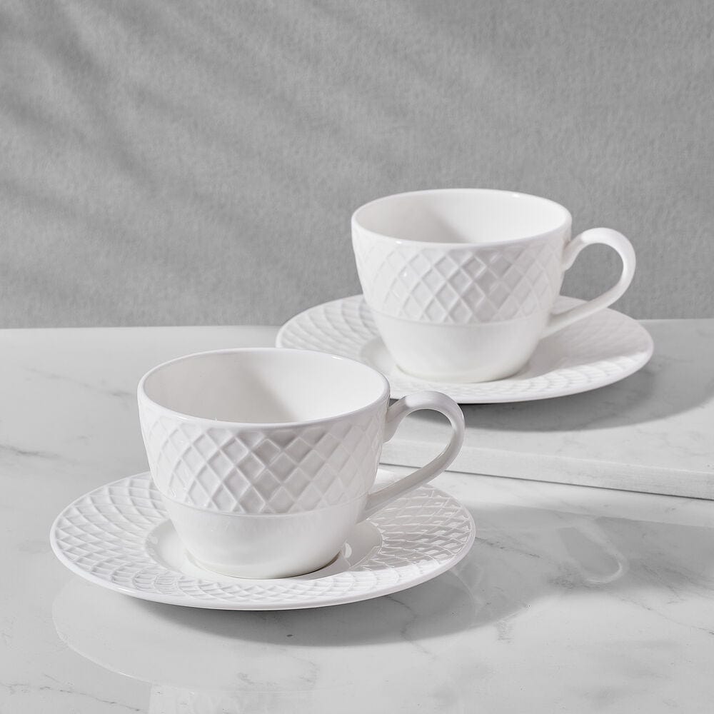 Trellis Set of 2 Tea Cups and Saucers - Image 3