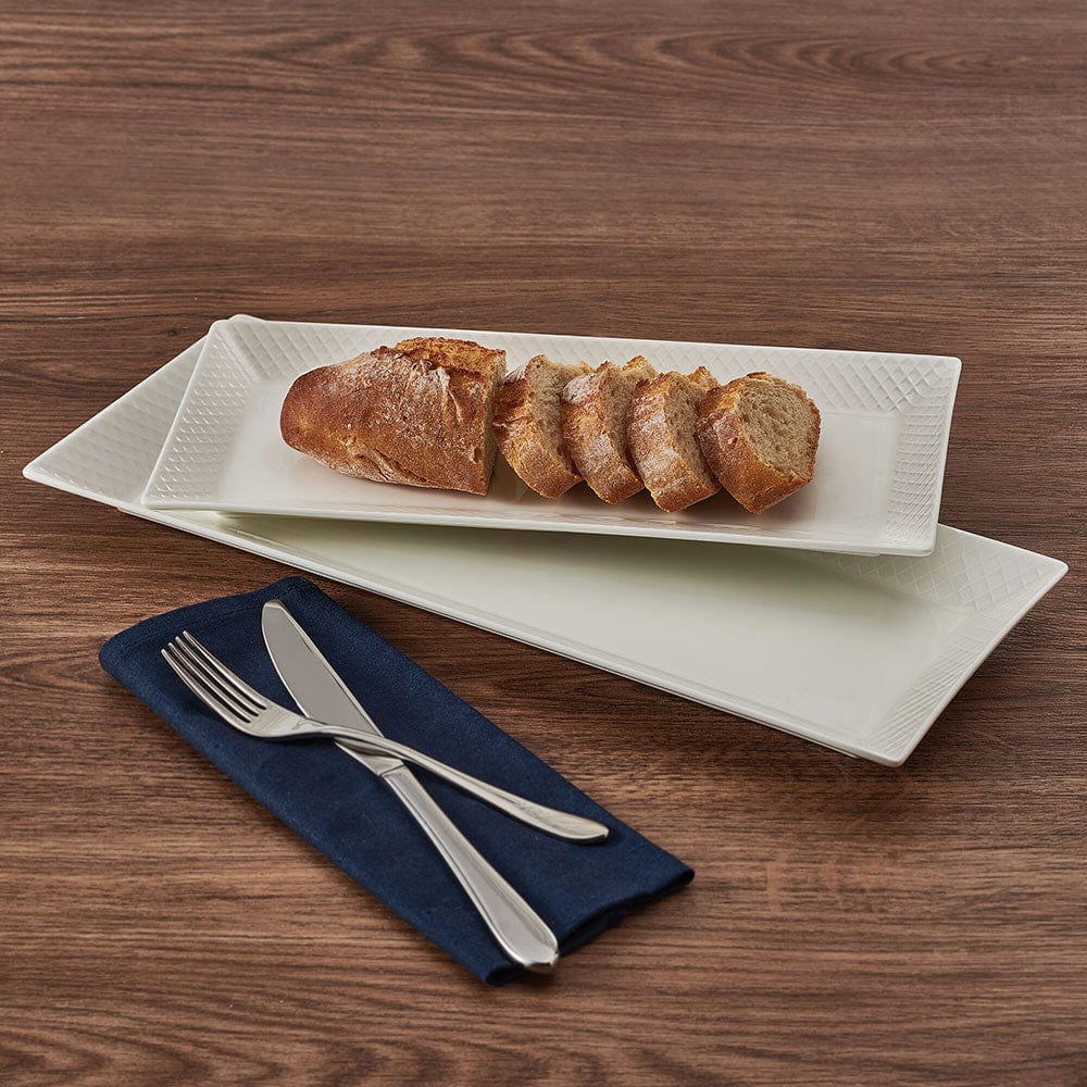 Trellis White Set of 2 Bread Trays - Image 2