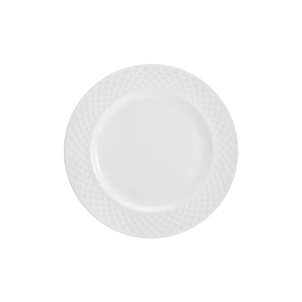Trellis White Set of 4 Appetizer Plates - Image 3