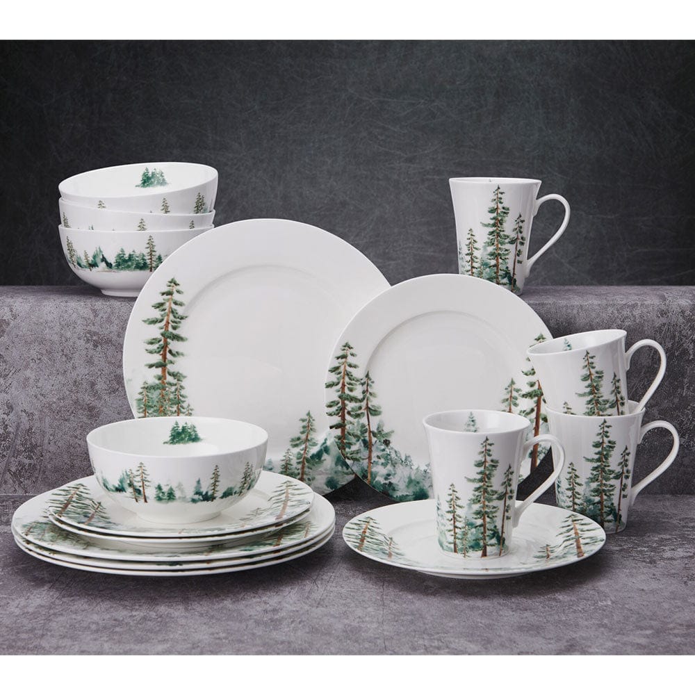 Watercolor Forest 16 Piece Dinnerware Set. Service for 4 - Image 3