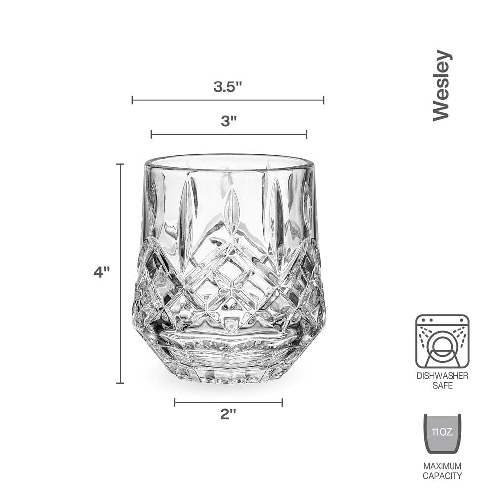 Wesley Set of 4 Double Old Fashioned Whiskey Glasses - Image 4