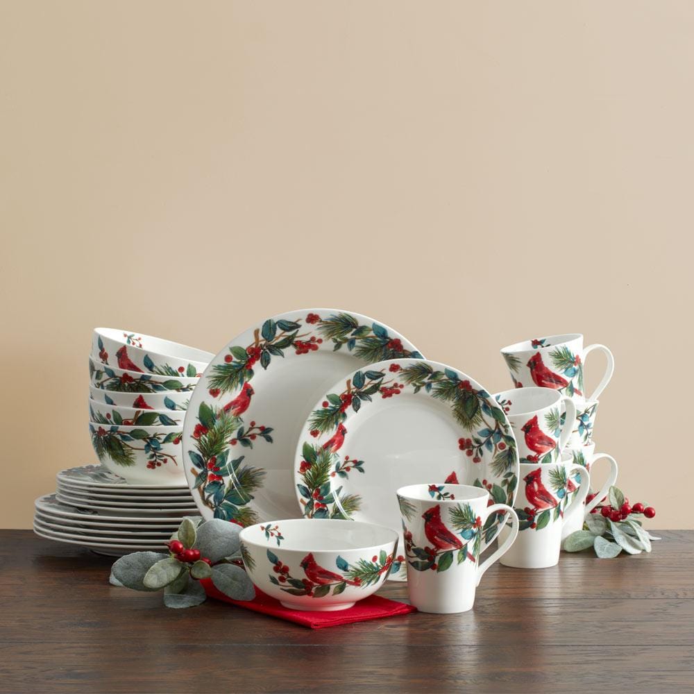 Winter Cardinal 24 Piece Dinnerware Set. Service for 6 - Image 3