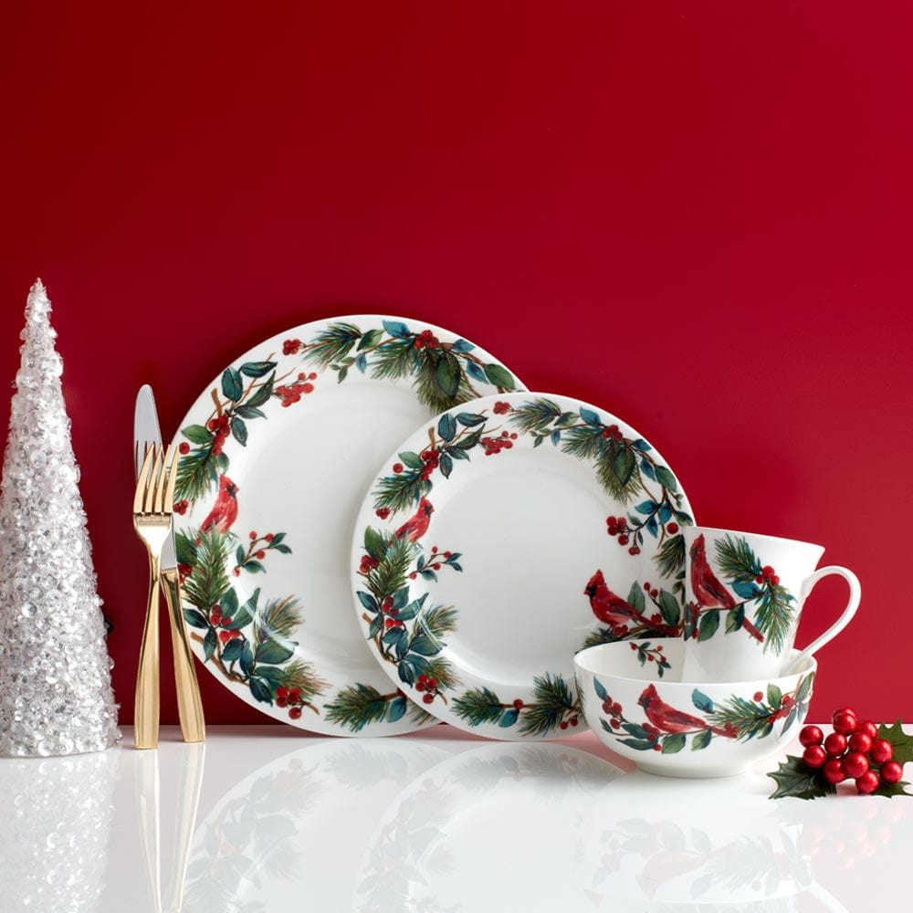 Winter Cardinal 24 Piece Dinnerware Set. Service for 6 - Image 2