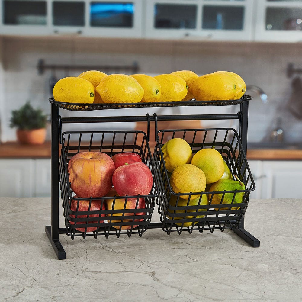 Wrapped Band 2 Tier Storage Basket - Image 4